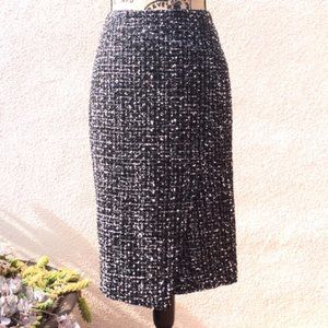 Asymetrical Hem Tweed Pencil Skirt - Emerson Rose